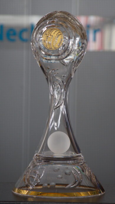Der Pokal für den Weltmeister 2023. 